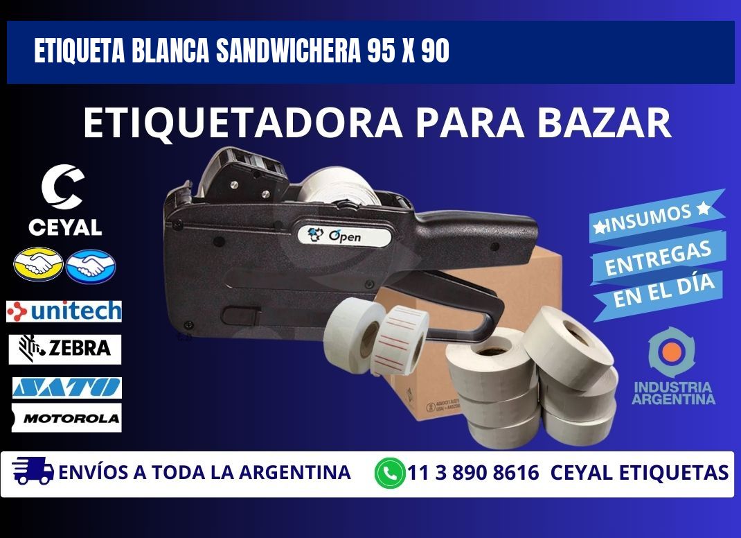 ETIQUETA BLANCA SANDWICHERA 95 x 90