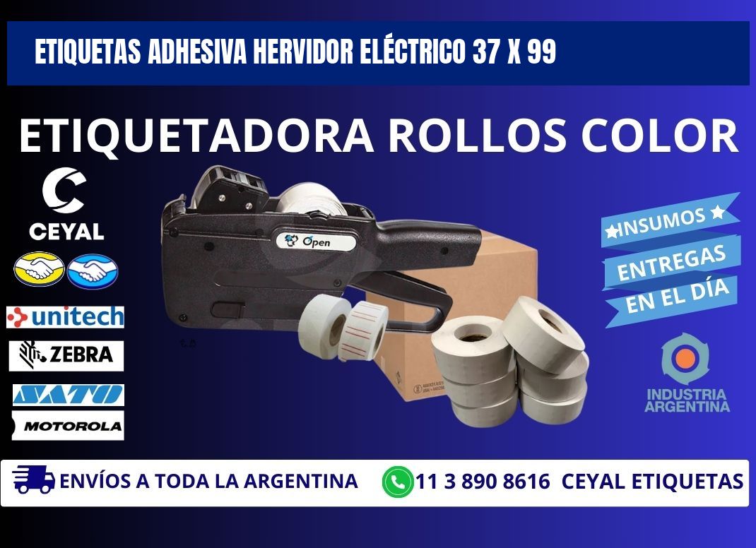 ETIQUETAS ADHESIVA HERVIDOR ELÉCTRICO 37 x 99