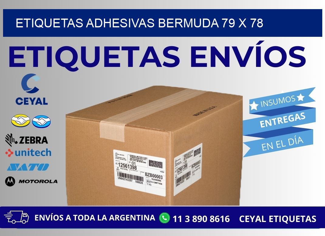 ETIQUETAS ADHESIVAS BERMUDA 79 x 78