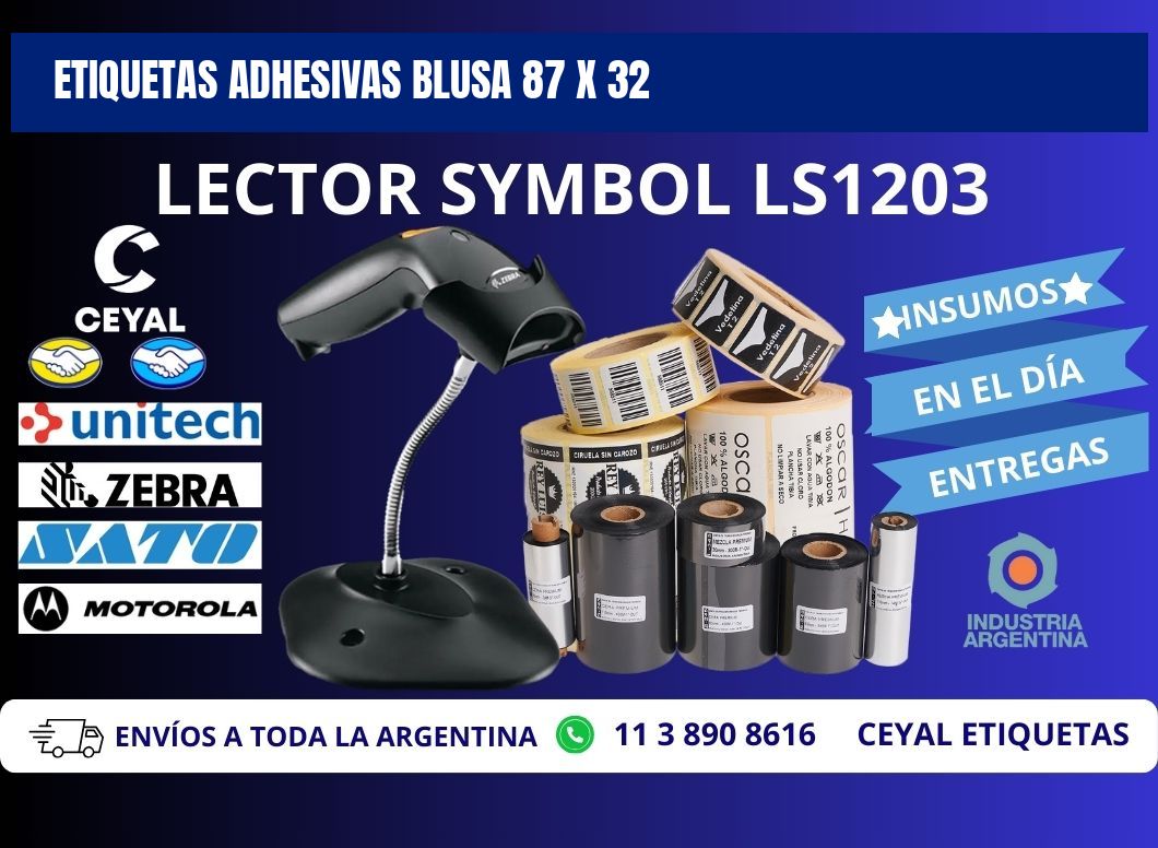 ETIQUETAS ADHESIVAS BLUSA 87 x 32