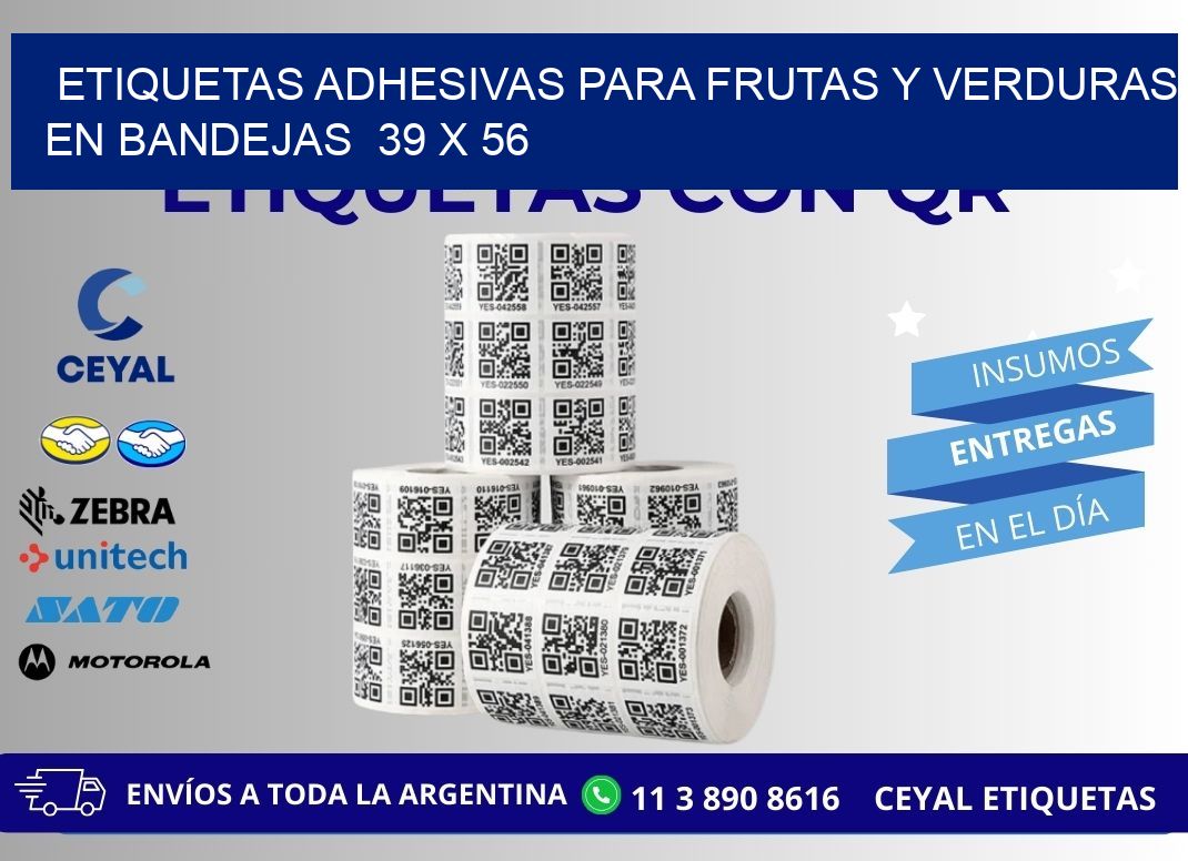 ETIQUETAS ADHESIVAS PARA FRUTAS Y VERDURAS EN BANDEJAS  39 x 56