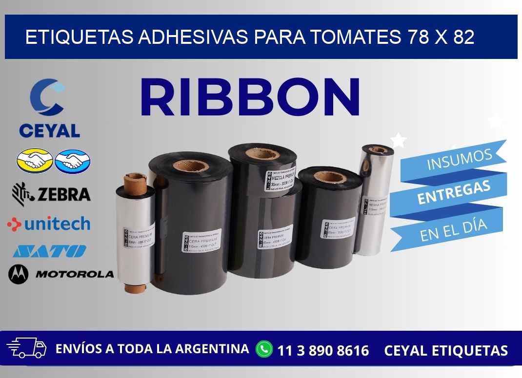 ETIQUETAS ADHESIVAS PARA TOMATES 78 x 82