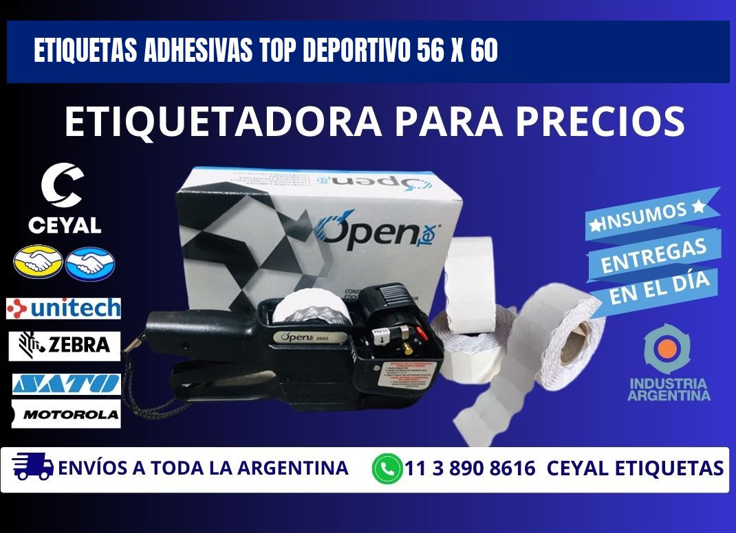 ETIQUETAS ADHESIVAS TOP DEPORTIVO 56 x 60