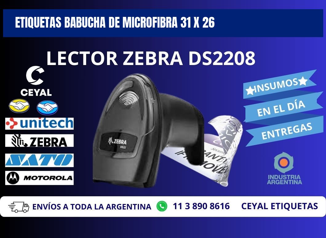 ETIQUETAS BABUCHA DE MICROFIBRA 31 x 26