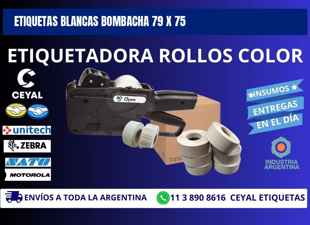 ETIQUETAS BLANCAS BOMBACHA 79 x 75
