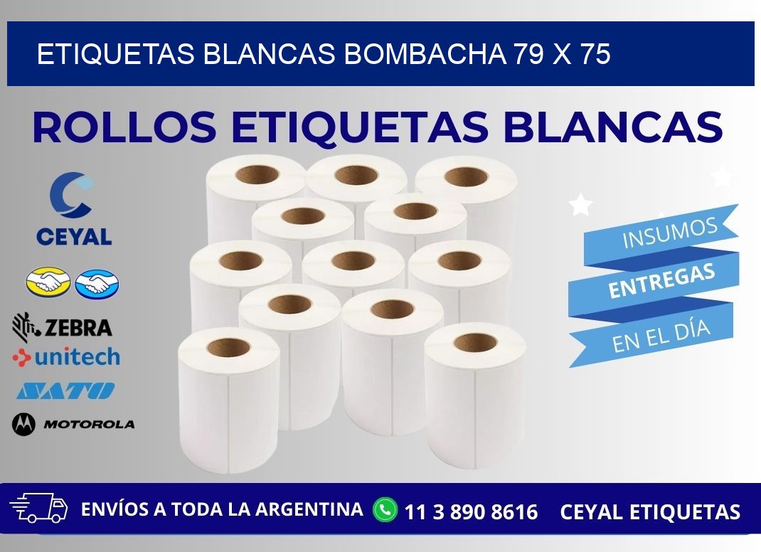 ETIQUETAS BLANCAS BOMBACHA 79 x 75