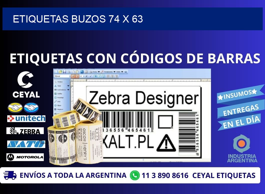 ETIQUETAS BUZOS 74 x 63