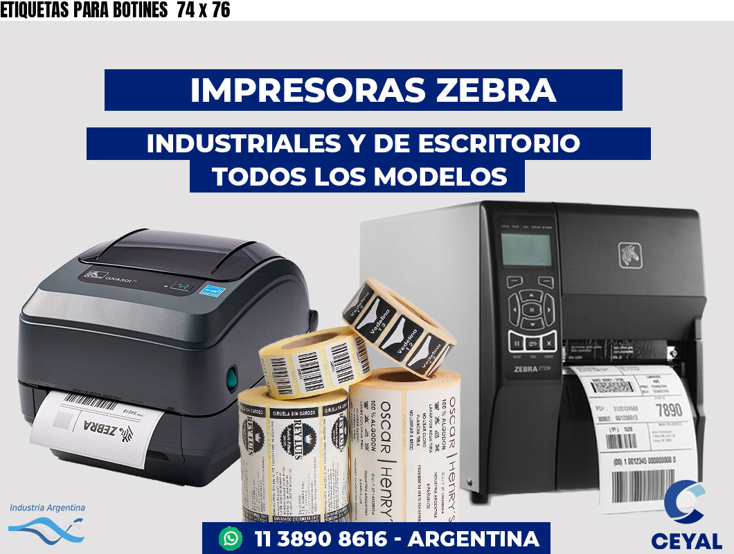 ETIQUETAS PARA BOTINES  74 x 76