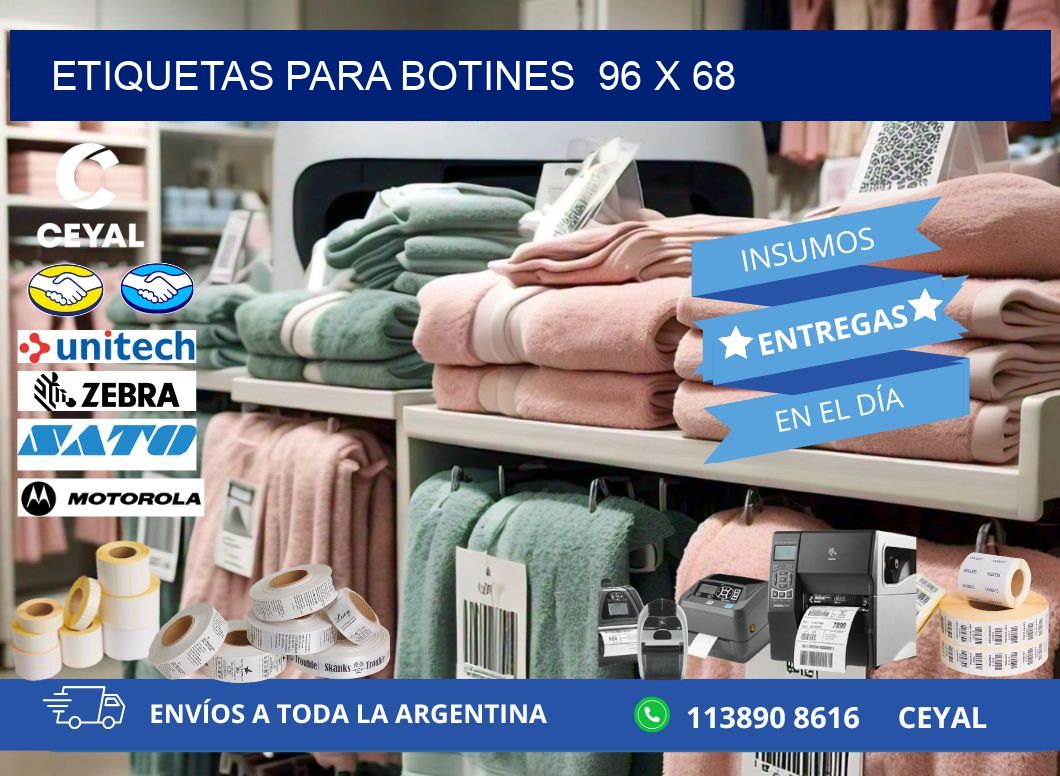 ETIQUETAS PARA BOTINES  96 x 68