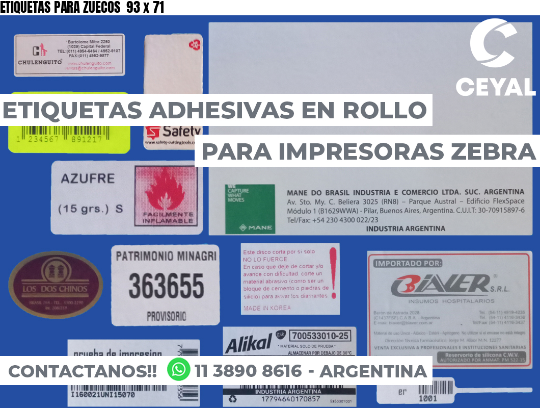 ETIQUETAS PARA ZUECOS  93 x 71