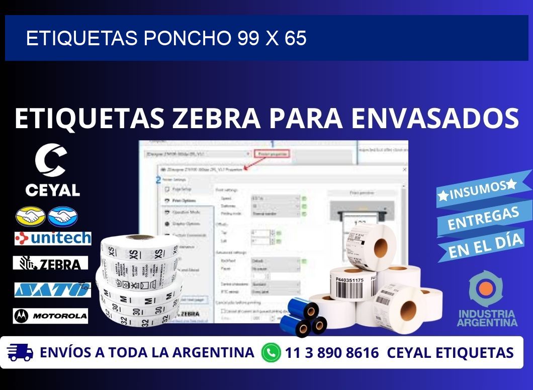 ETIQUETAS PONCHO 99 x 65