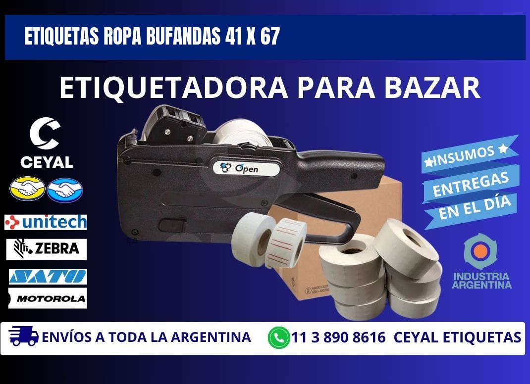 ETIQUETAS ROPA BUFANDAS 41 x 67