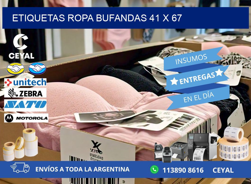 ETIQUETAS ROPA BUFANDAS 41 x 67