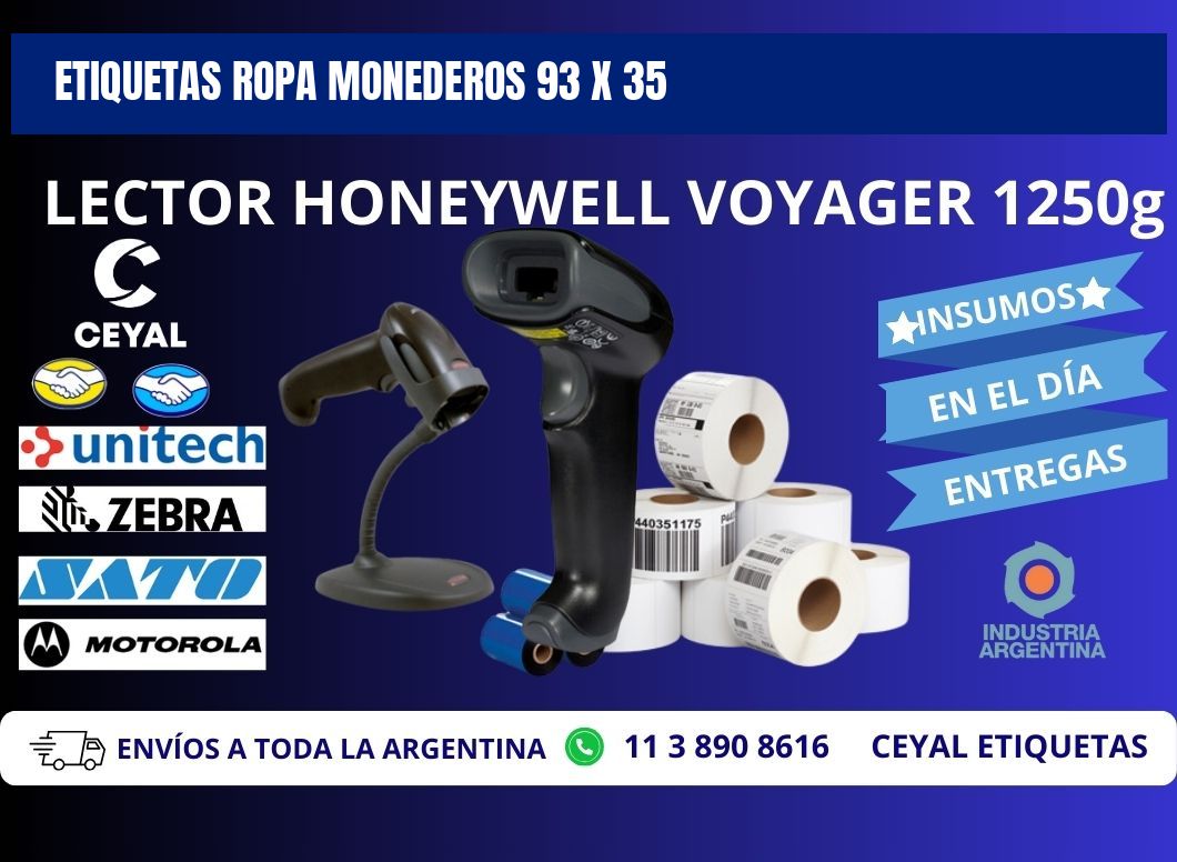 ETIQUETAS ROPA MONEDEROS 93 x 35