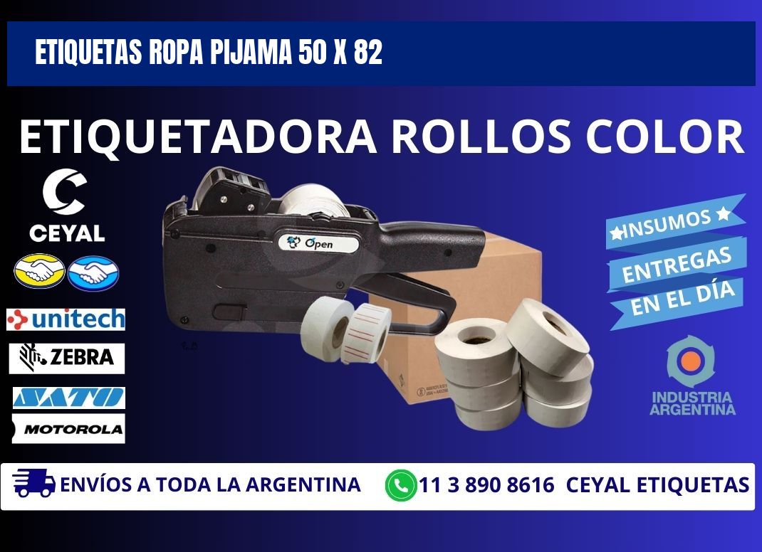 ETIQUETAS ROPA PIJAMA 50 x 82