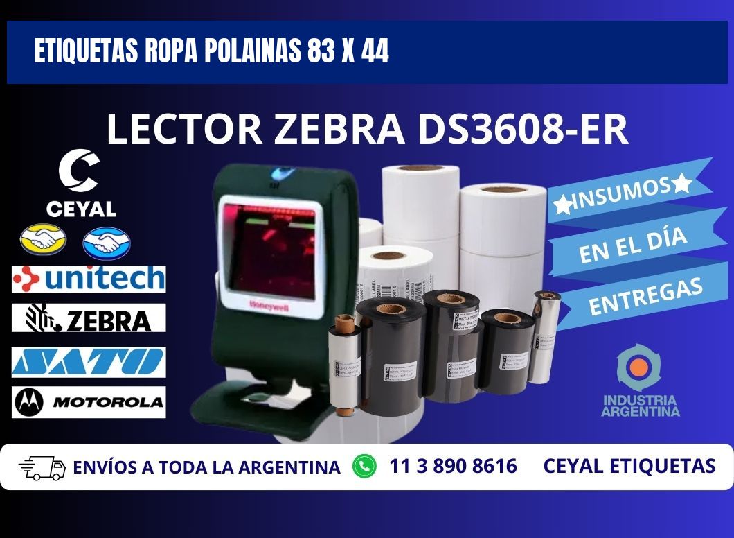 ETIQUETAS ROPA POLAINAS 83 x 44