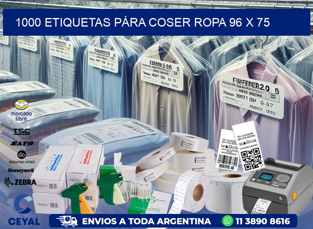 1000 ETIQUETAS PÁRA COSER ROPA 96 x 75