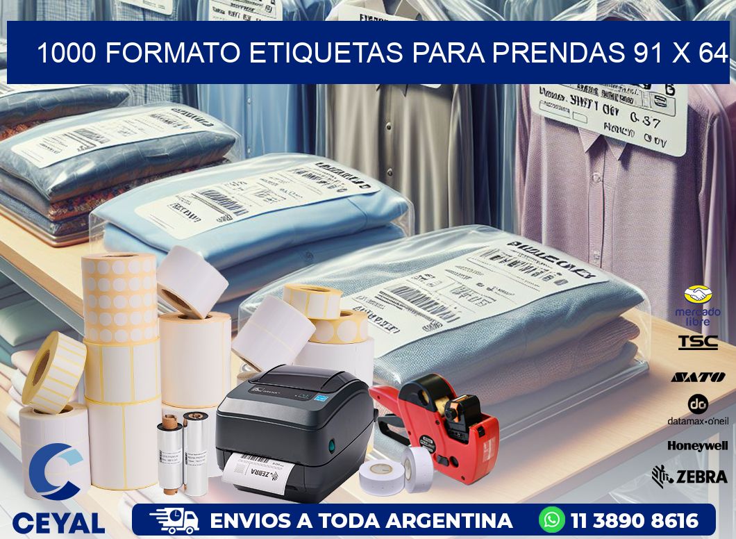 1000 FORMATO ETIQUETAS PARA PRENDAS 91 x 64