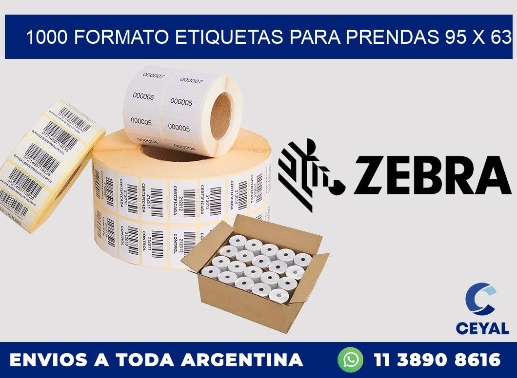 1000 FORMATO ETIQUETAS PARA PRENDAS 95 x 63