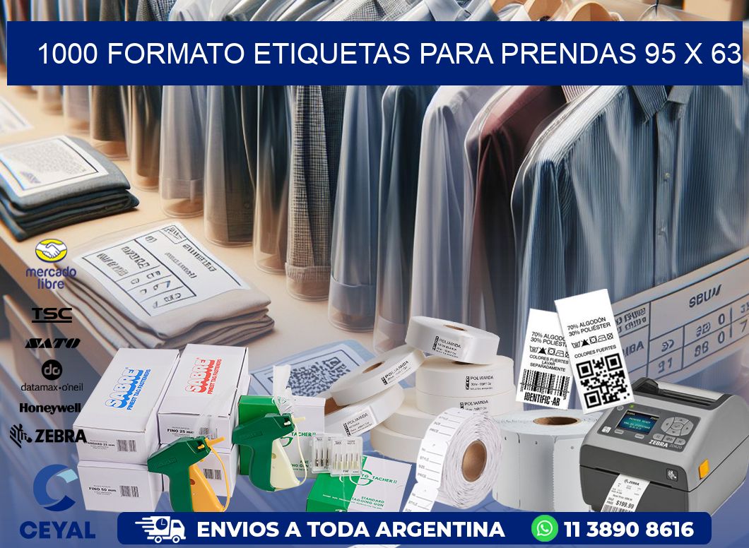 1000 FORMATO ETIQUETAS PARA PRENDAS 95 x 63