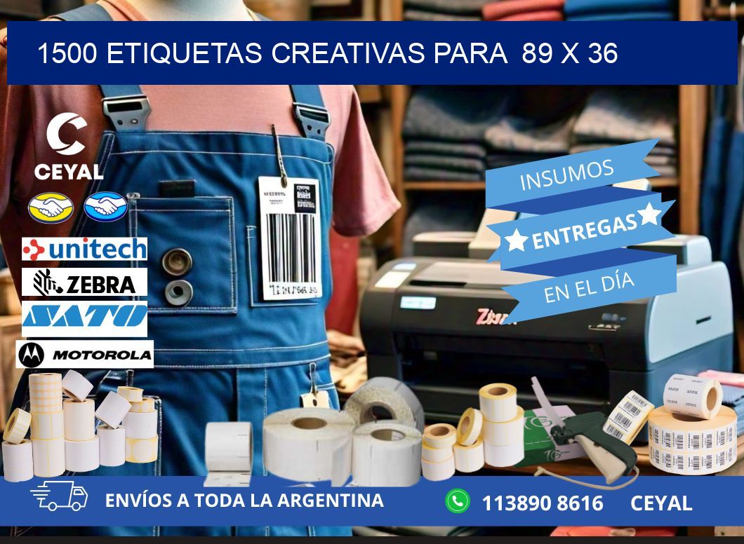 1500 ETIQUETAS CREATIVAS PARA  89 x 36