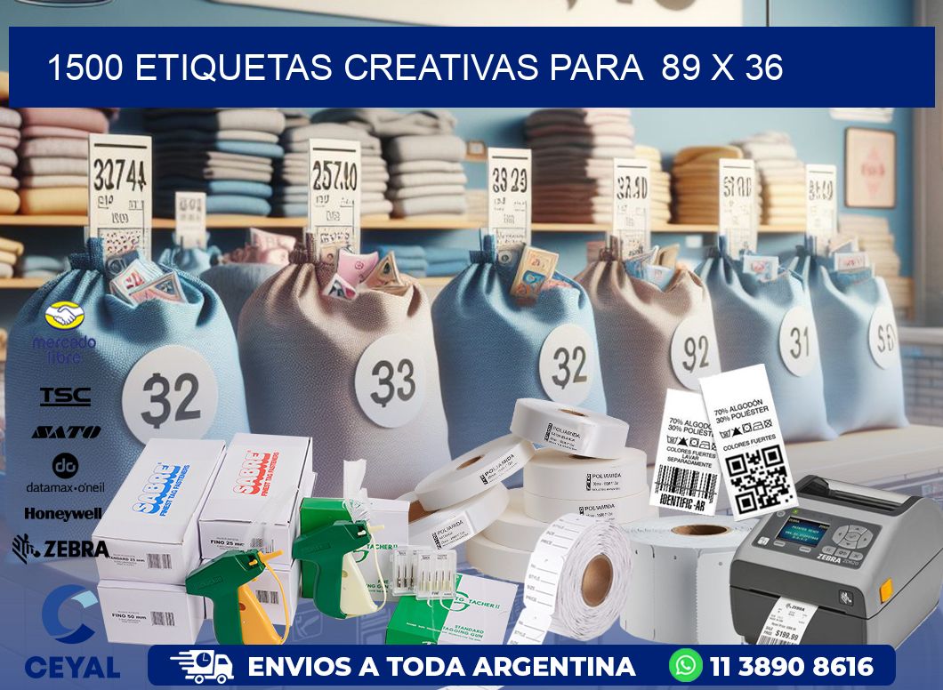 1500 ETIQUETAS CREATIVAS PARA  89 x 36