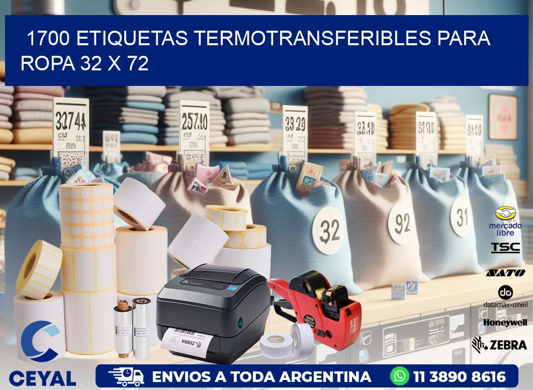 1700 ETIQUETAS TERMOTRANSFERIBLES PARA ROPA 32 x 72