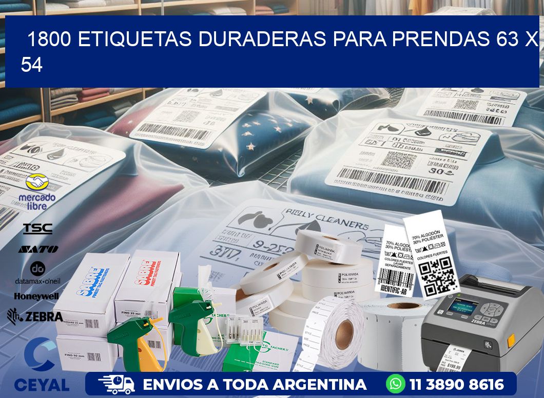 1800 ETIQUETAS DURADERAS PARA PRENDAS 63 x 54