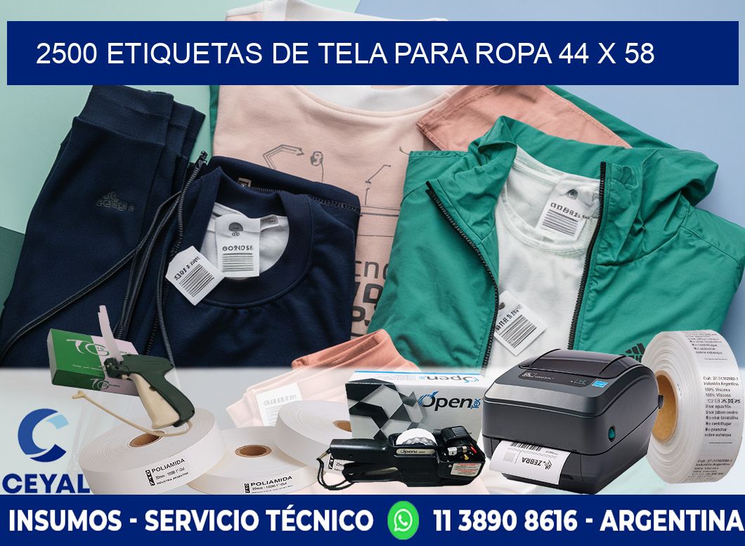 2500 ETIQUETAS DE TELA PARA ROPA 44 x 58