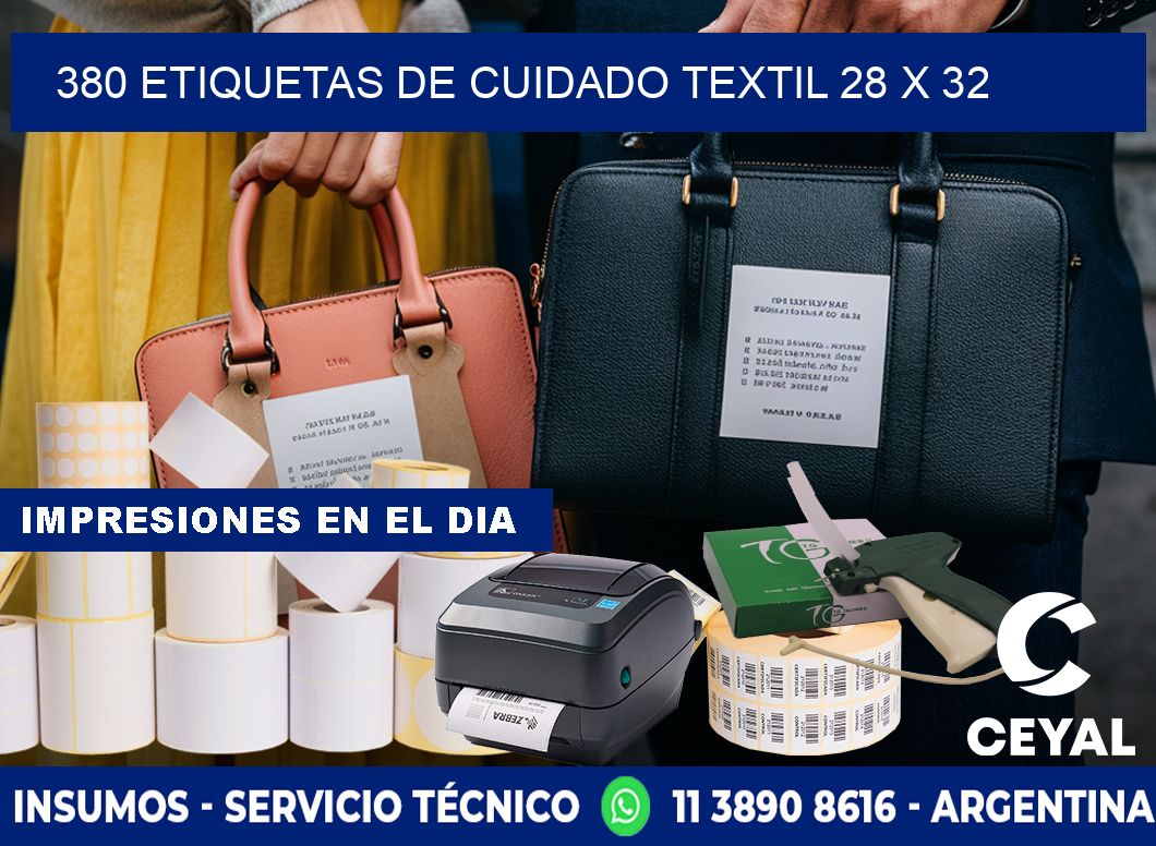 380 ETIQUETAS DE CUIDADO TEXTIL 28 x 32