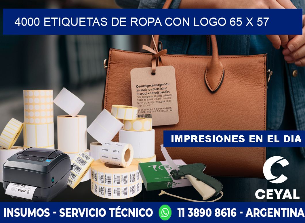 4000 ETIQUETAS DE ROPA CON LOGO 65 x 57