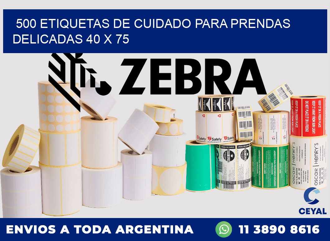 500 ETIQUETAS DE CUIDADO PARA PRENDAS DELICADAS 40 x 75