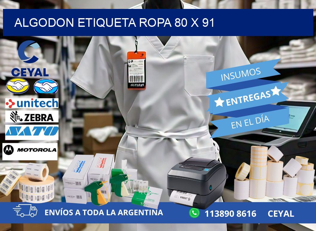 ALGODON ETIQUETA ROPA 80 x 91