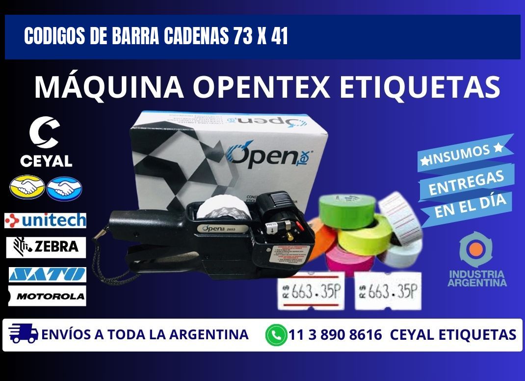 CODIGOS DE BARRA CADENAS 73 x 41