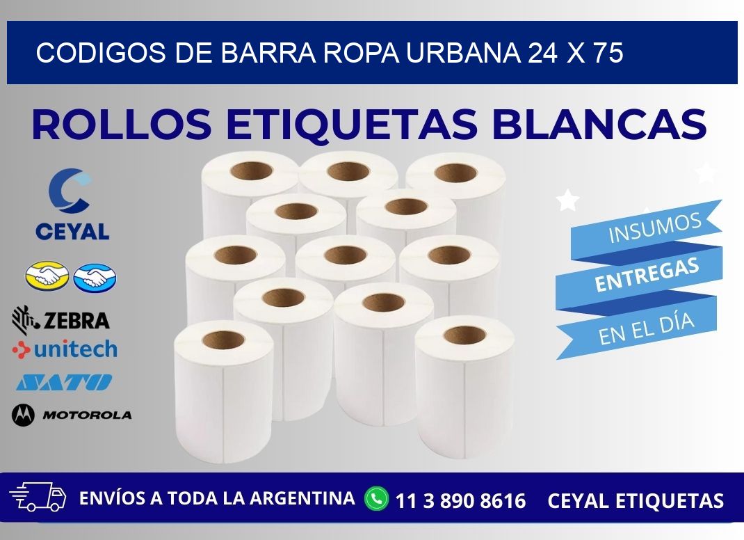CODIGOS DE BARRA ROPA URBANA 24 x 75
