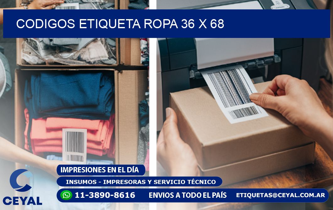 CODIGOS ETIQUETA ROPA 36 x 68