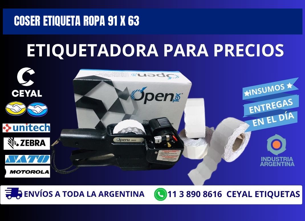 COSER ETIQUETA ROPA 91 x 63