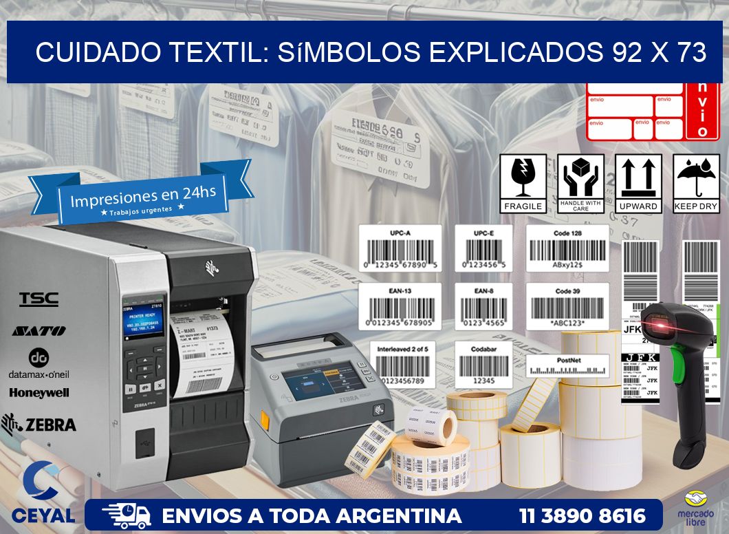 Cuidado Textil: Símbolos Explicados 92 x 73