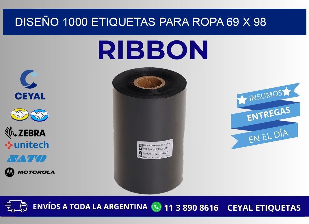 DISEÑO 1000 ETIQUETAS PARA ROPA 69 x 98