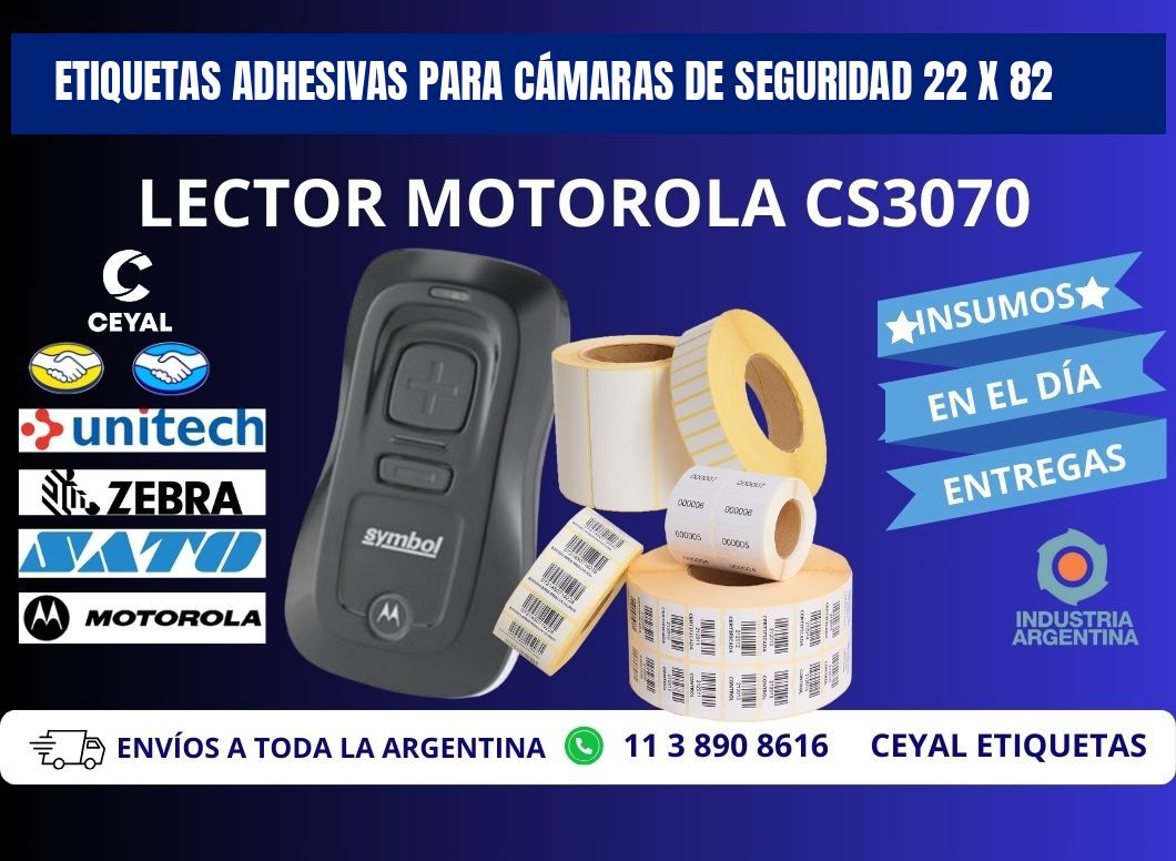 ETIQUETAS ADHESIVAS PARA CÁMARAS DE SEGURIDAD 22 x 82