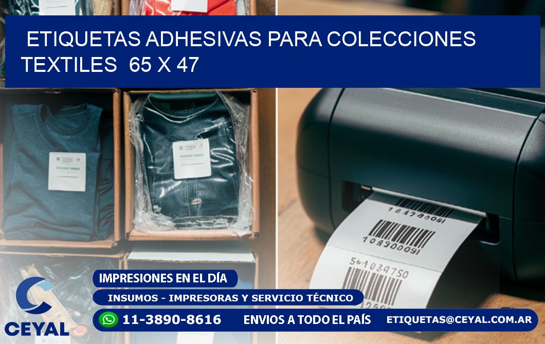 ETIQUETAS ADHESIVAS PARA COLECCIONES TEXTILES  65 x 47