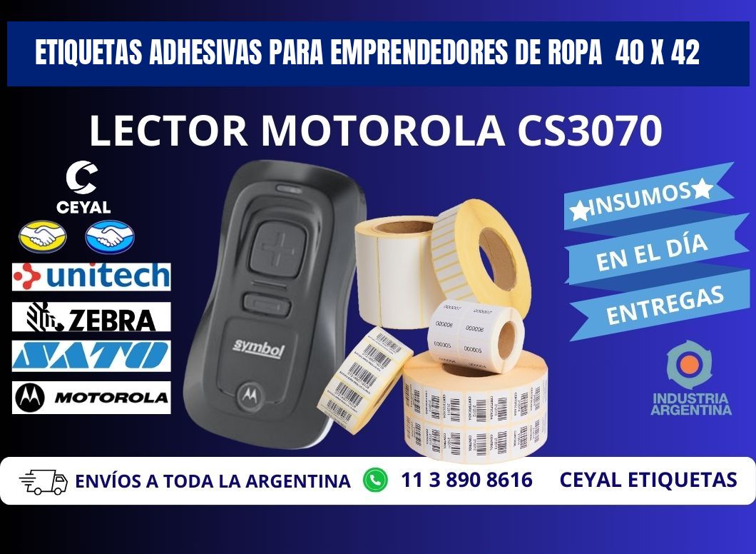 ETIQUETAS ADHESIVAS PARA EMPRENDEDORES DE ROPA  40 x 42