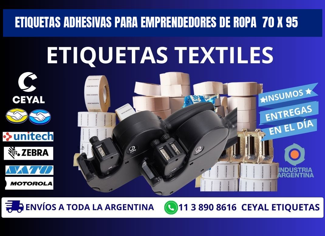 ETIQUETAS ADHESIVAS PARA EMPRENDEDORES DE ROPA  70 x 95