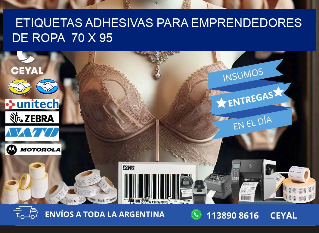 ETIQUETAS ADHESIVAS PARA EMPRENDEDORES DE ROPA  70 x 95