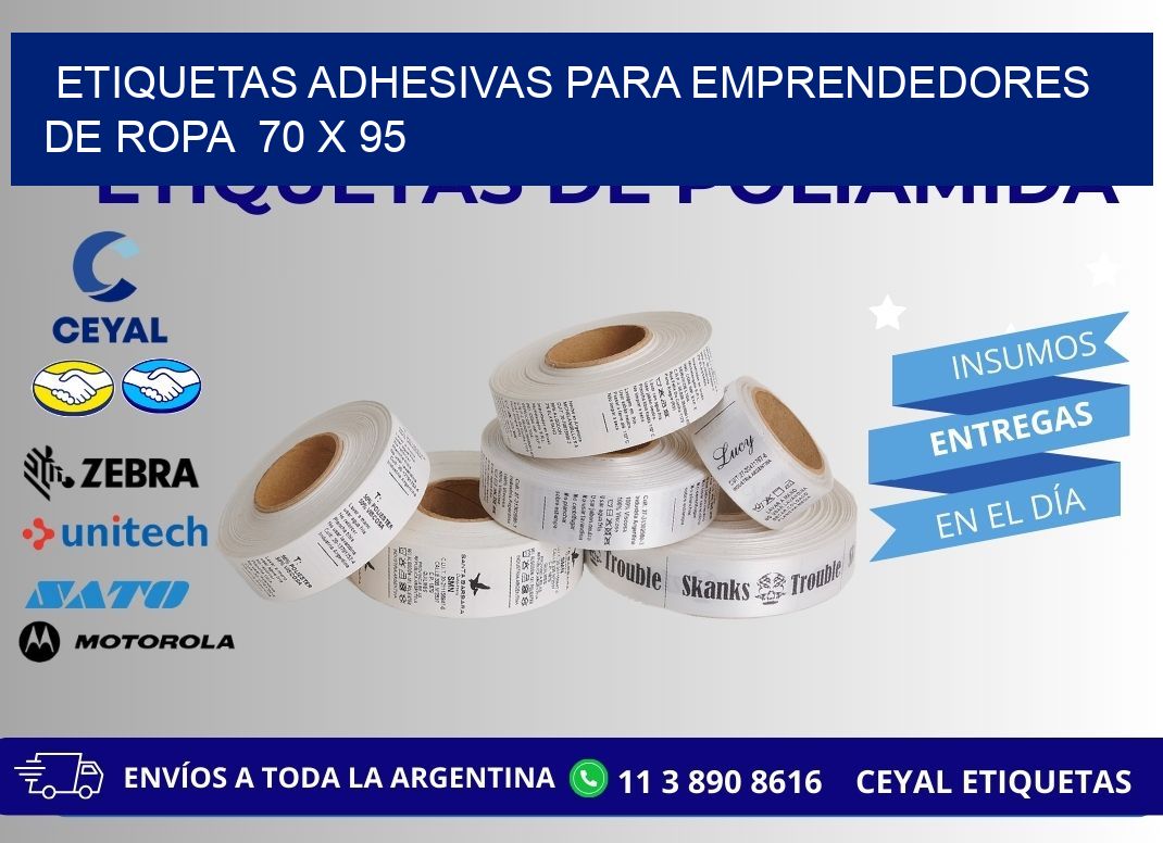 ETIQUETAS ADHESIVAS PARA EMPRENDEDORES DE ROPA  70 x 95