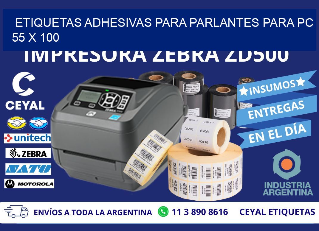 ETIQUETAS ADHESIVAS PARA PARLANTES PARA PC 55 x 100