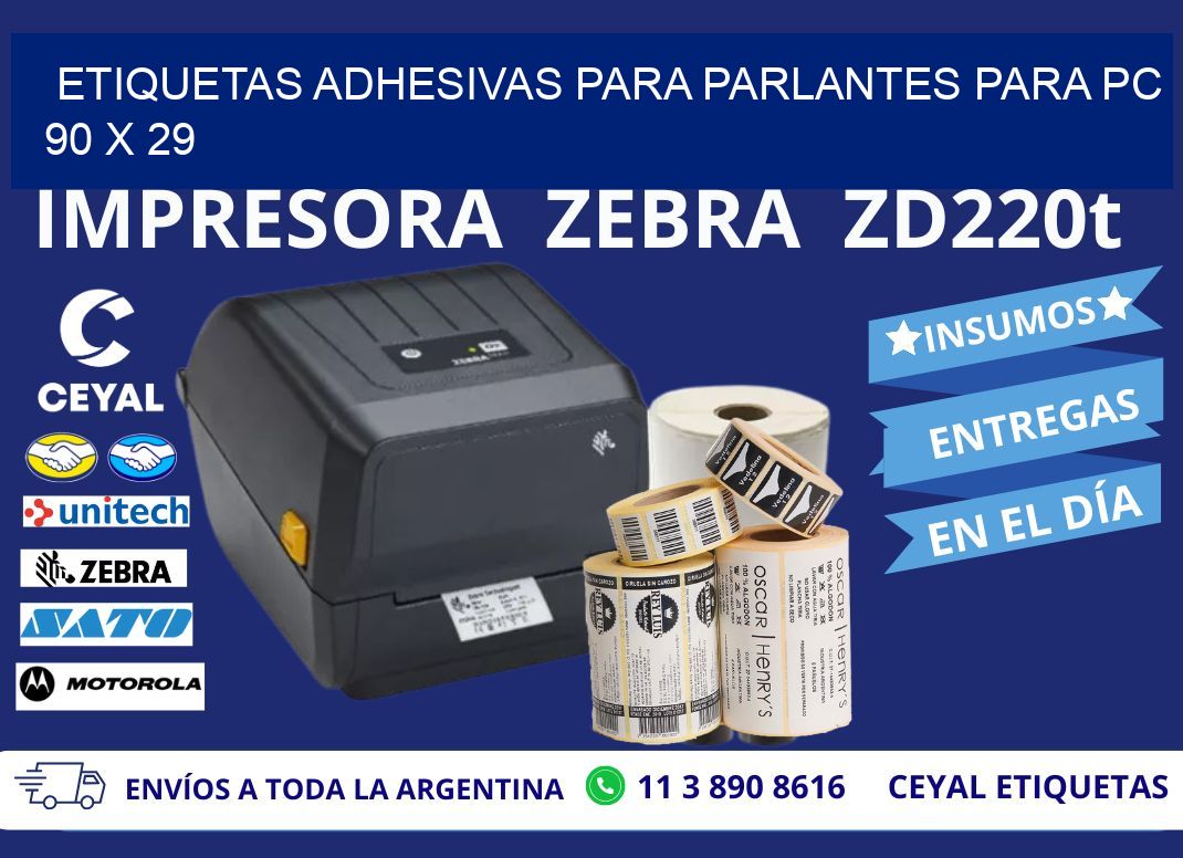 ETIQUETAS ADHESIVAS PARA PARLANTES PARA PC 90 x 29