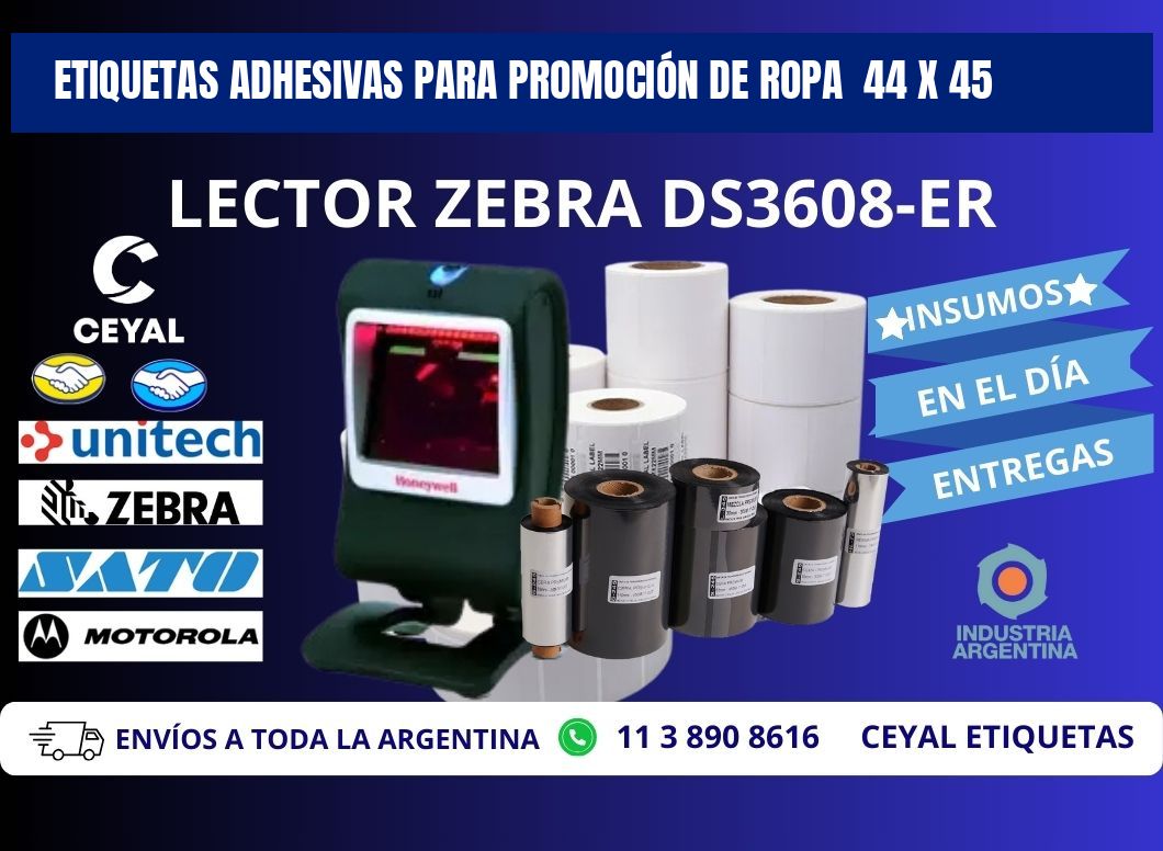 ETIQUETAS ADHESIVAS PARA PROMOCIÓN DE ROPA  44 x 45