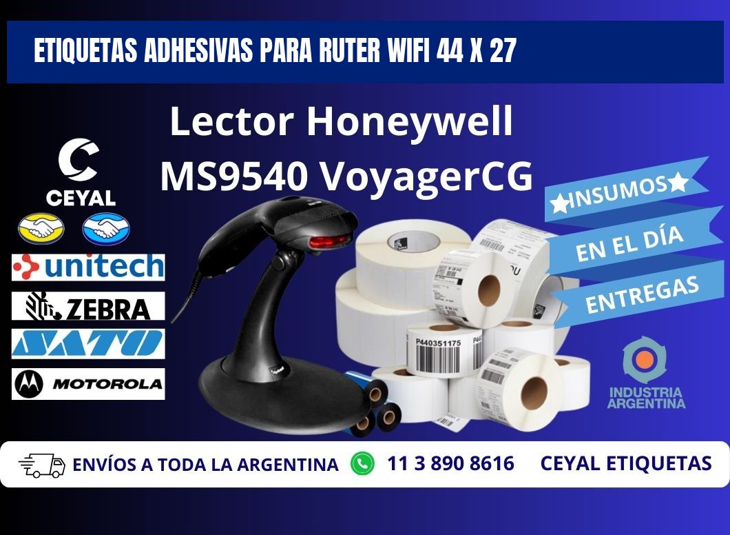 ETIQUETAS ADHESIVAS PARA RUTER WIFI 44 x 27