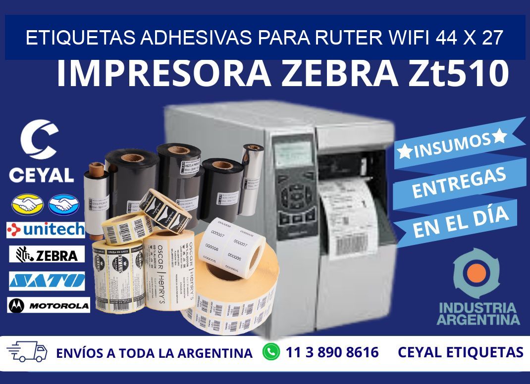 ETIQUETAS ADHESIVAS PARA RUTER WIFI 44 x 27